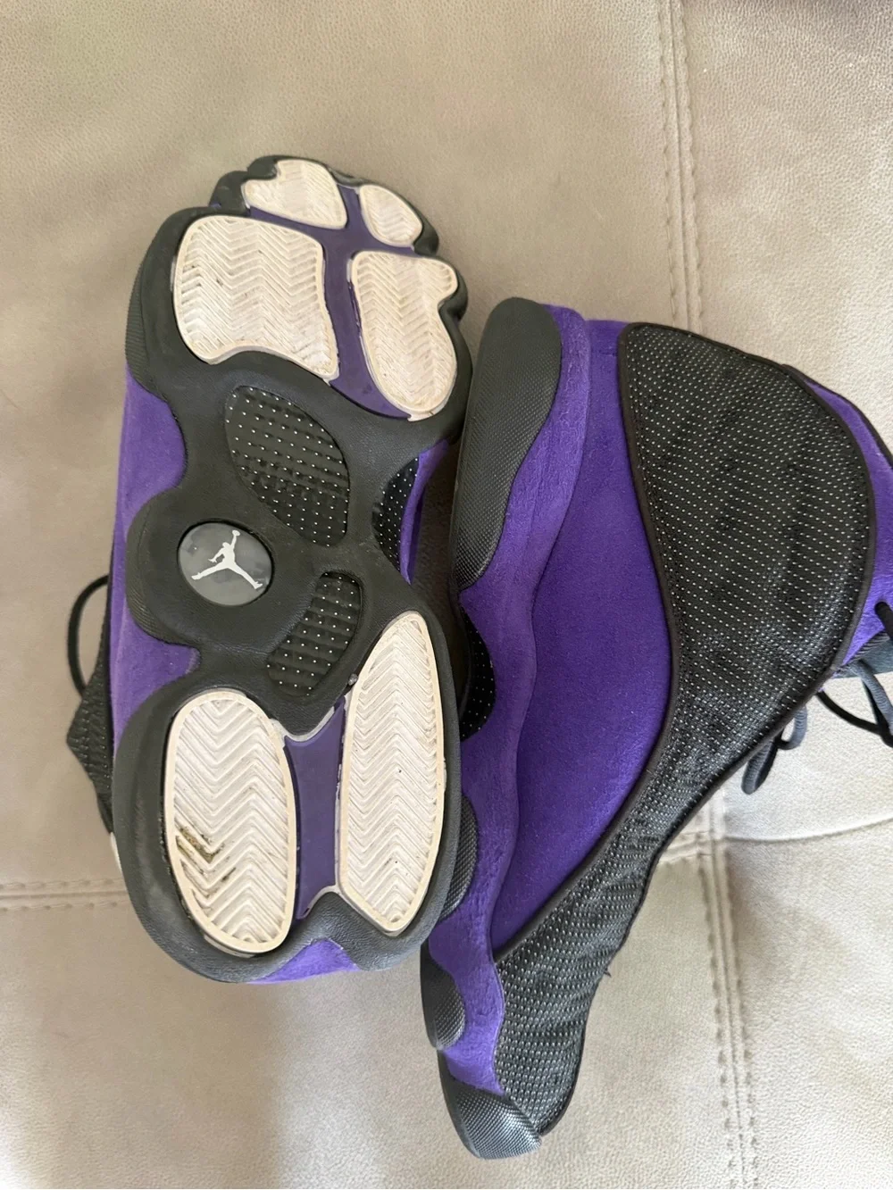 Air Jordan Black and Purple High-Top Sneakers